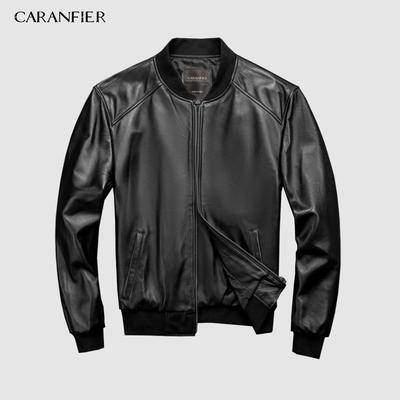 Marke Baseball Echtlederjacke Herrenbekleidung Motor Biker Schwarze Lederjacken