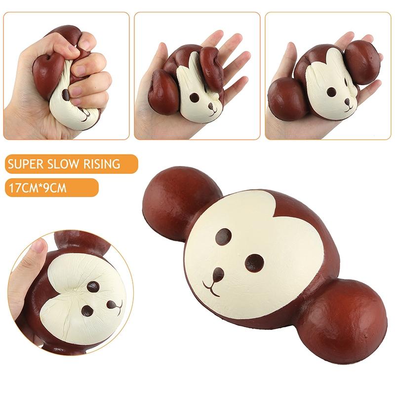 Simulation Multicolour monkey  Countenance Slow Rebound Squishy Charms Bread Hanging Toy