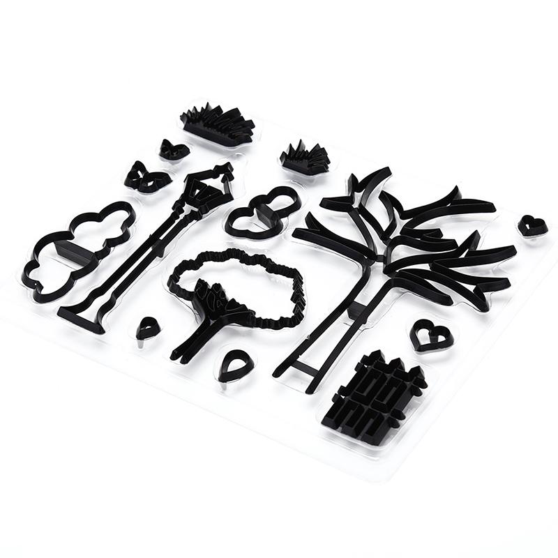 14pcs park series Plastic Silhouette Cookie Cutters Cake Biscuit Mold decoO*ca