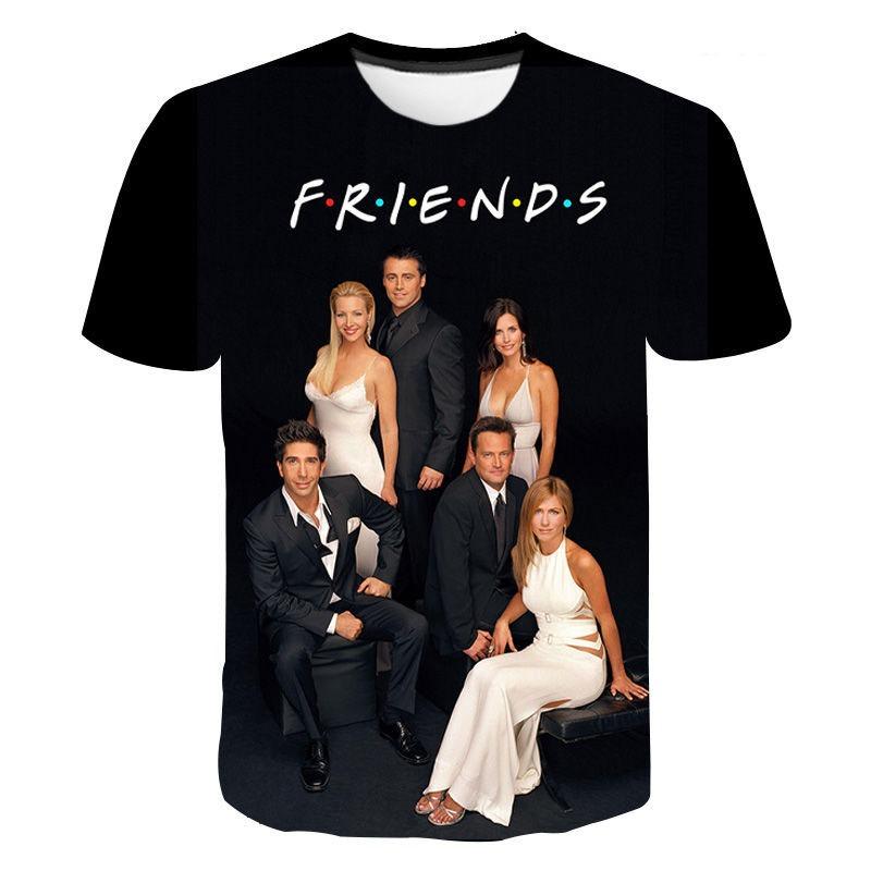 TV Show Friends Printed T-Shirt For Men Women FashionCrewneck Short Sleeve T Shirt  Streetwear Mens Casual Plus Size Tees Top
