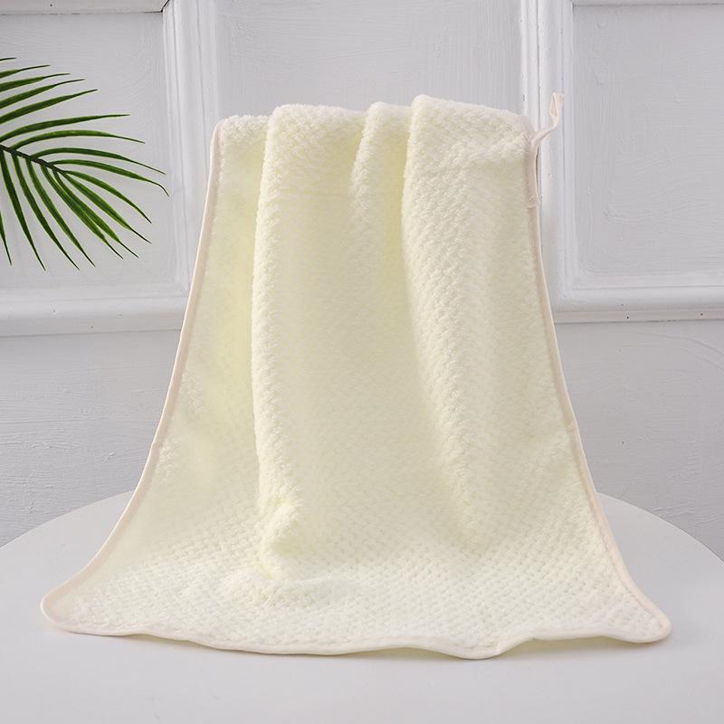 Striped Coral Fleece Bath Towel - Absorbent, Thickened Beach & Household Use