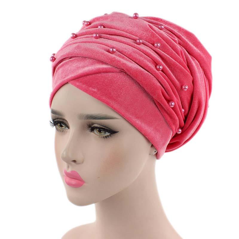 Rhinestone African Head Wraps Scarf Velvet Women'S Turban Caps Muslim Headscarf Bonnet Lady Wrap Head Scarves Turbante Mujer