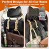 Amooca Anti-drop Car Headrest Hooks 4 Pack Seat Organizer for Bags