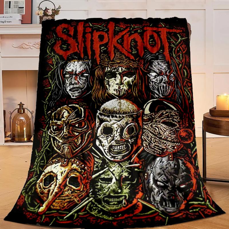 1PC Rock Music Slipk-not  Flannel Blanket Gift, Suitable for Both Men And Women, Soft Ideal for Beds And Sofa, Birthday Or Christmas Gift