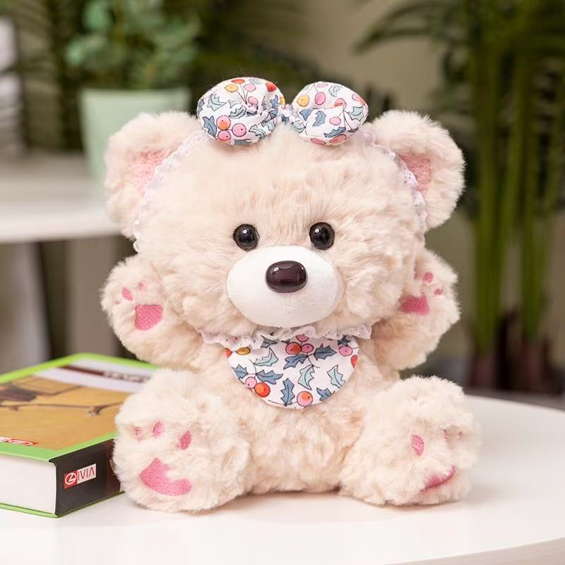 22cm Simulation Healing Series Little Bear Doll Plush Toy Handmade Doll Cartoon Anime Cute Pillow Cushion Decoration Children's