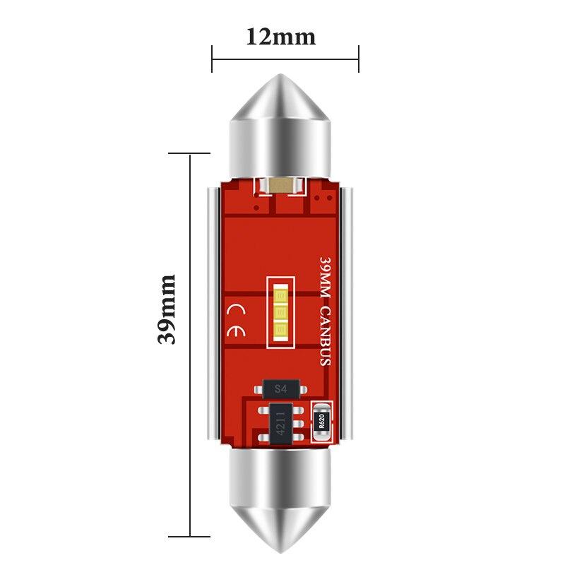 2PCS 12-24V C5W Led Bulb Lamp 1860 CSP 31mm Festoon 36mm 39mm 41mm  License Plate Car Interior Reading Light Dome Light White