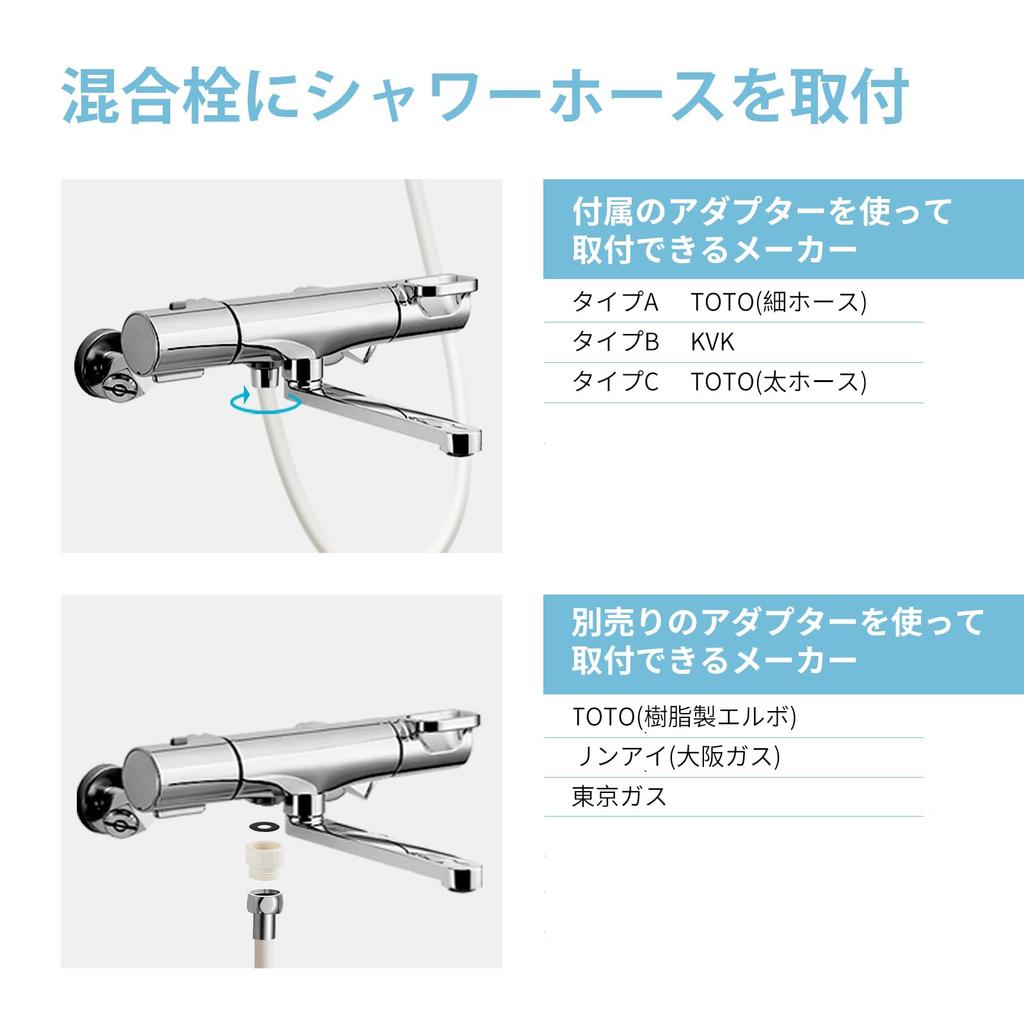 OFFO Shower Hose with Low Rotation for Easy White Adapter, 1.6m, Flexible, Twist-Free, Odor, Pressure-Resistant, Leak-Proof, 360° Installation,