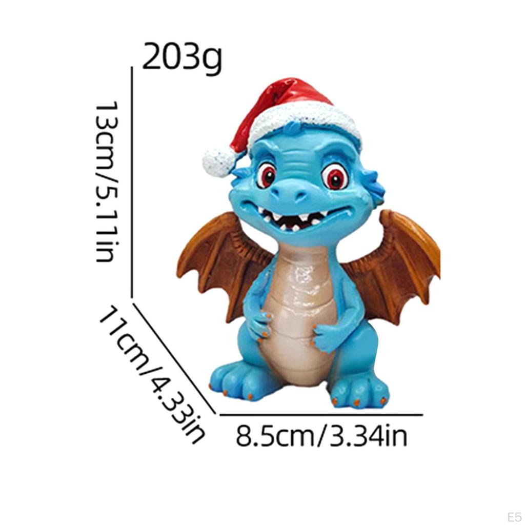 Christmas Decoration Dragon Figurine Miniature Lovely Xmas Statue Ornament for Home