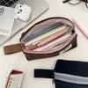 Casual Retro Style Pencil Case Large Capacity Korean Fashion Makeup Bag Portable Stationery Organizer for Students