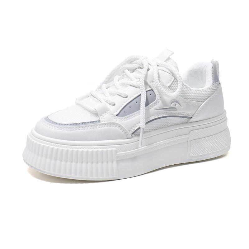 thick-soled mesh white shoes women show high spring and summer new casual board shoes niche net shoes 0