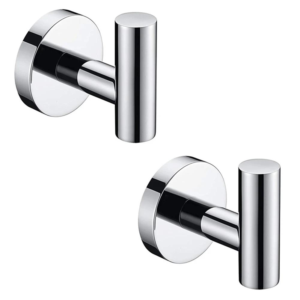 2/4pc Pack Stainless Steel Robe Towel Hooks Rustproof Coat Handbag Hanger for Home Bathroom Kitchen Storage Hardware Accessories