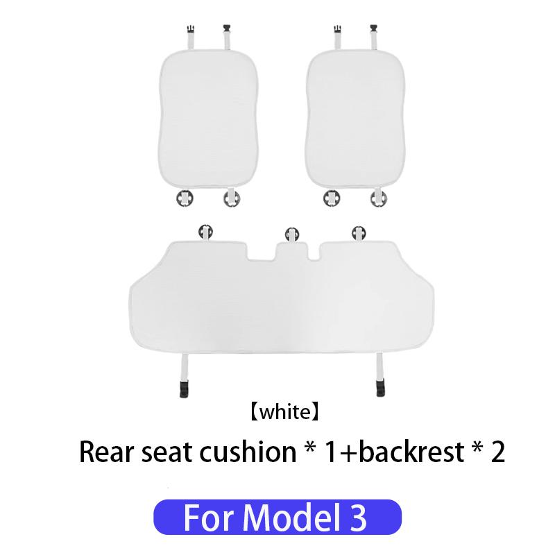 Ice Silk Seat Cover White For Tesla Model Y Model 3 2025-2018 Ventilation Heat Dissipation Stain Preventi Interior Accessories