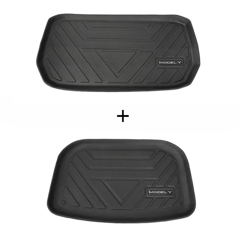 For Tesla Model Y Model 3 2024-23 TPE Car Front Rear Trunk Storage Box Mat Pad Waterproof Protective Liner Trunk Tray Floor Mat