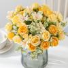 Artificial Flowers Silk Roses Wedding Wreath Home Room Table Festival Decor Bridal Bouquets Outdoor Yard Garden DIY Gifts Boxes