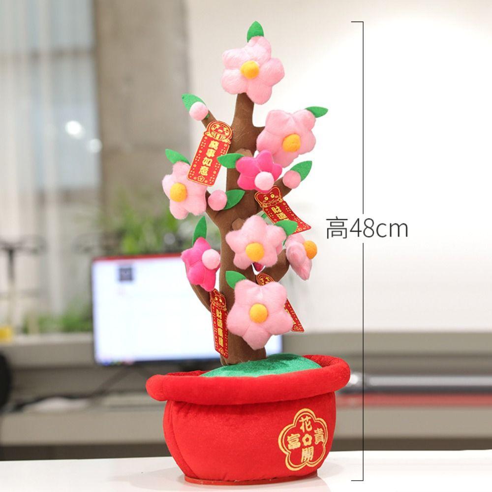 Peach Blossom Tree Pot Realistic Peach Fruit Tree Simulation Plush Orange Tree Potted Orange Tree