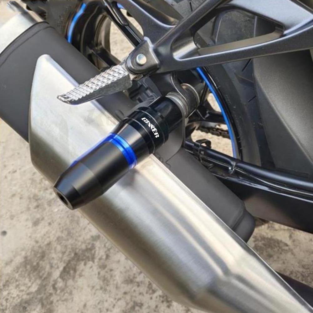 With GIXXER Logo CNC For Suzuki GIXXER 250 2023 Exhaust Frame Sliders Crash Pads Falling Protector Motorcycle