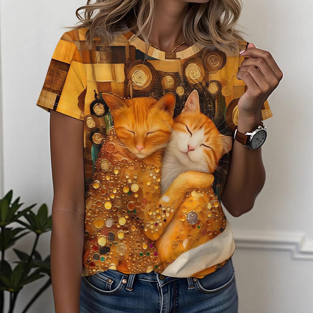 Women's T-Shirt Casual Fashion Summer Sports Short Sleeve