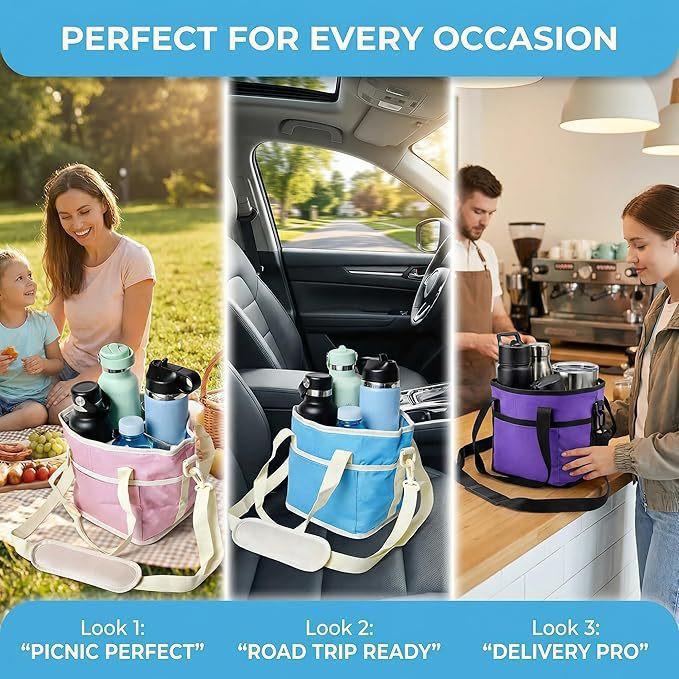 Large Capacity Waterproof Insulated Picnic Bag with Water Bottle Storage