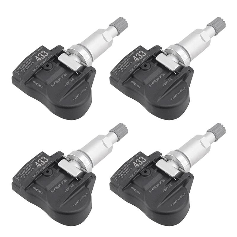 Car TPMS Tire Pressure Sensor 4Pcs Pack 103460200A 1034602-00-A For Tesla Model 3 Model S X(2015- 2025) Tyre Sensor 433Mhz