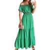 Women's Casual Dresses - Boho Off Shoulder Strapless Dress Elegant Anti Pilling Large Hem Adding Charm Popular Beach Party Streetwear