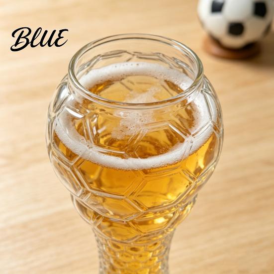 Large Capacity Beer Glass Soccer Trophy Glass 400/600ml Mug Heavy Duty Football Hercules Cup Mug Shaped Pint for Home Bar Gift Sports Fans