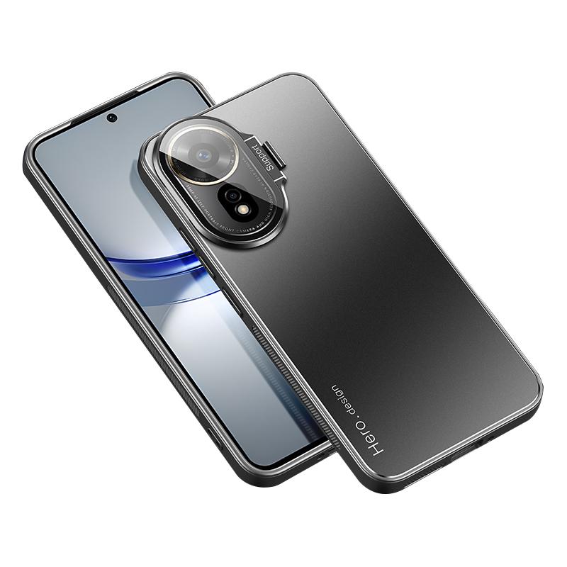 

For Huawei nova 12 SE 4G/nova 11 SE Case with Lens Kickstand Shockproof PC+TPU Phone Cover Black