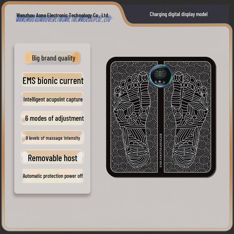 Smart EMS USB Rechargeable Foot Massager Mat with Microcurrent Sole Pulse Therapy