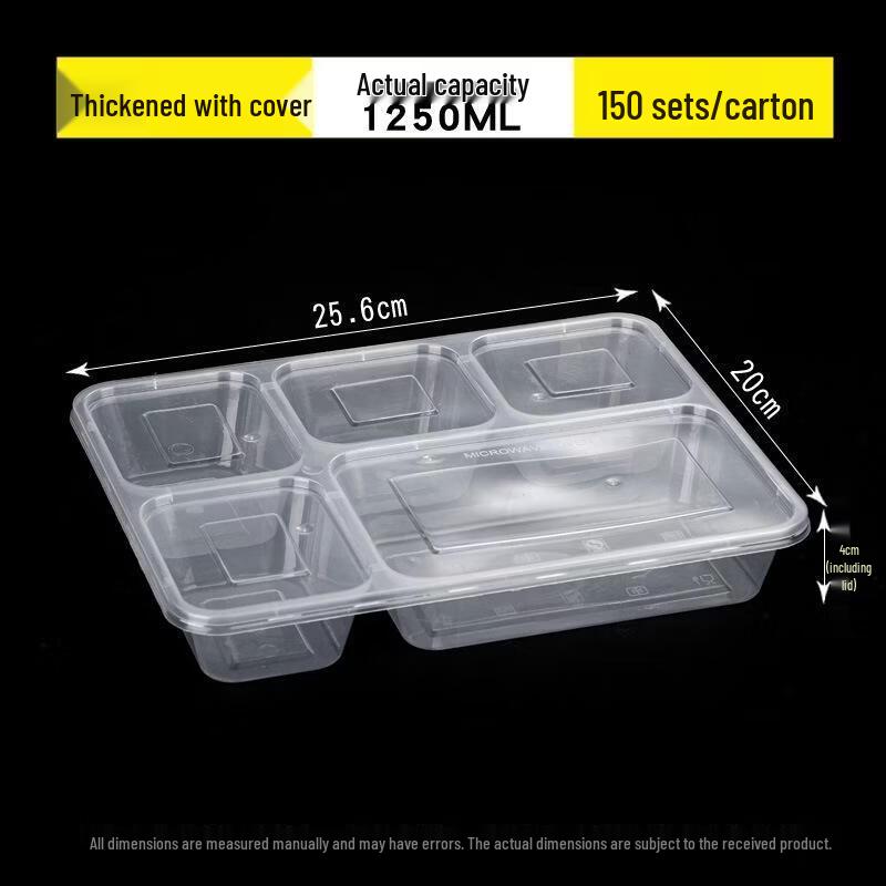 

Disposable 5-Compartment Meal Prep Containers