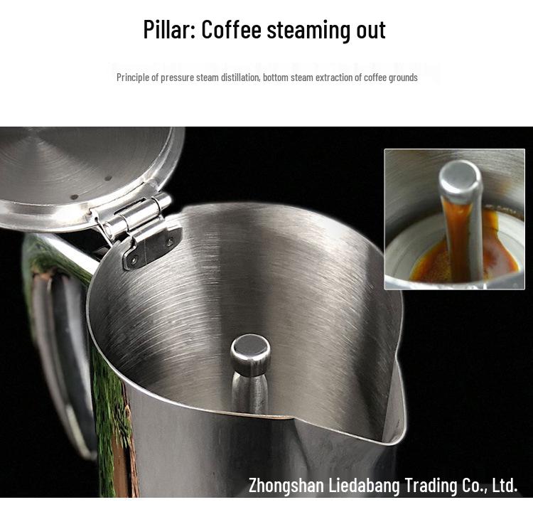 304 Stainless Steel Induction Moka Pot with Tamper, 200ml Portable Italian Coffee Maker