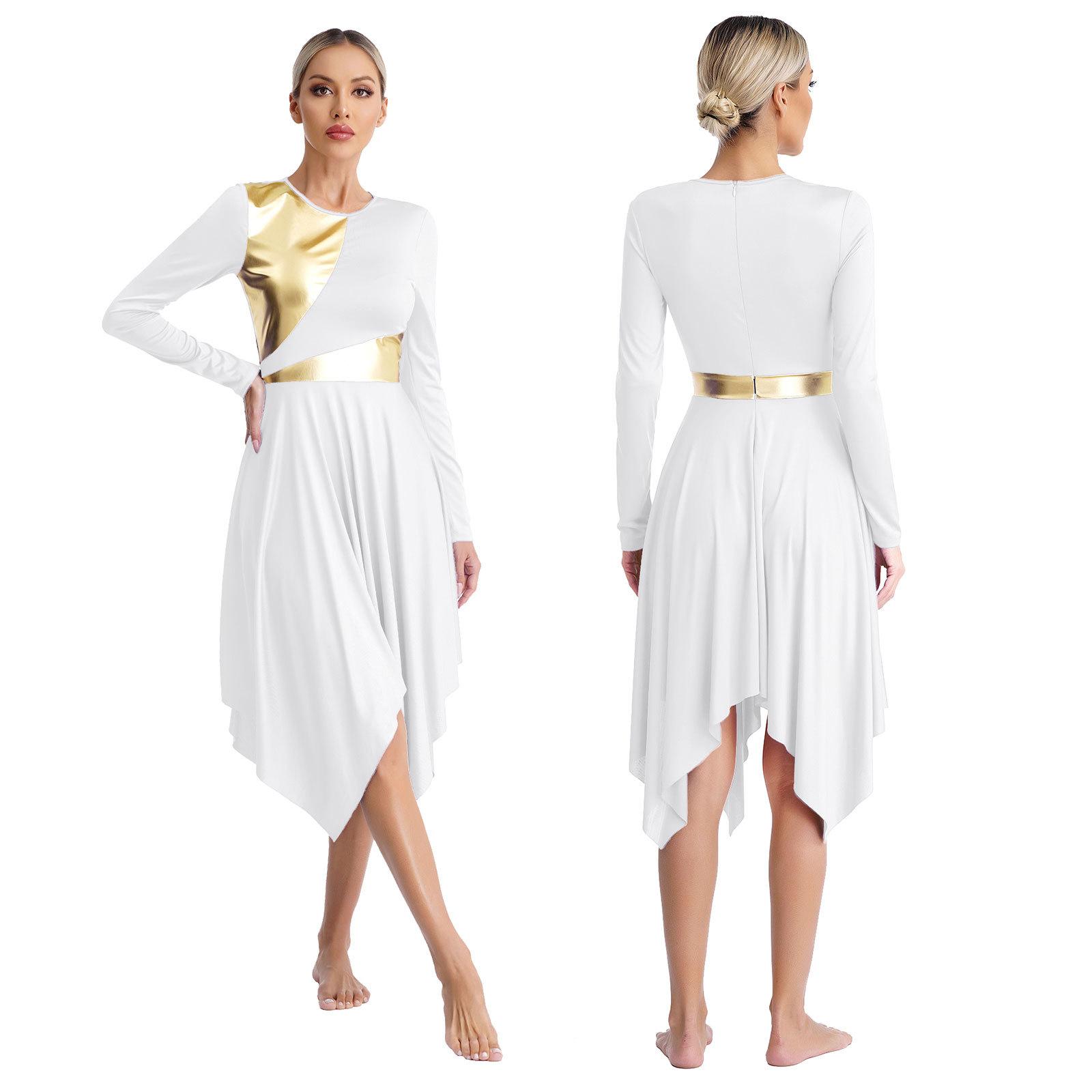 

Танцювальний костюм для ліричної хвали, танцювальне плаття для літургійного поклоніння, танцювальний одяг для церковних урочистостей, жіноче танцювальне плаття з тонкою талією XXL