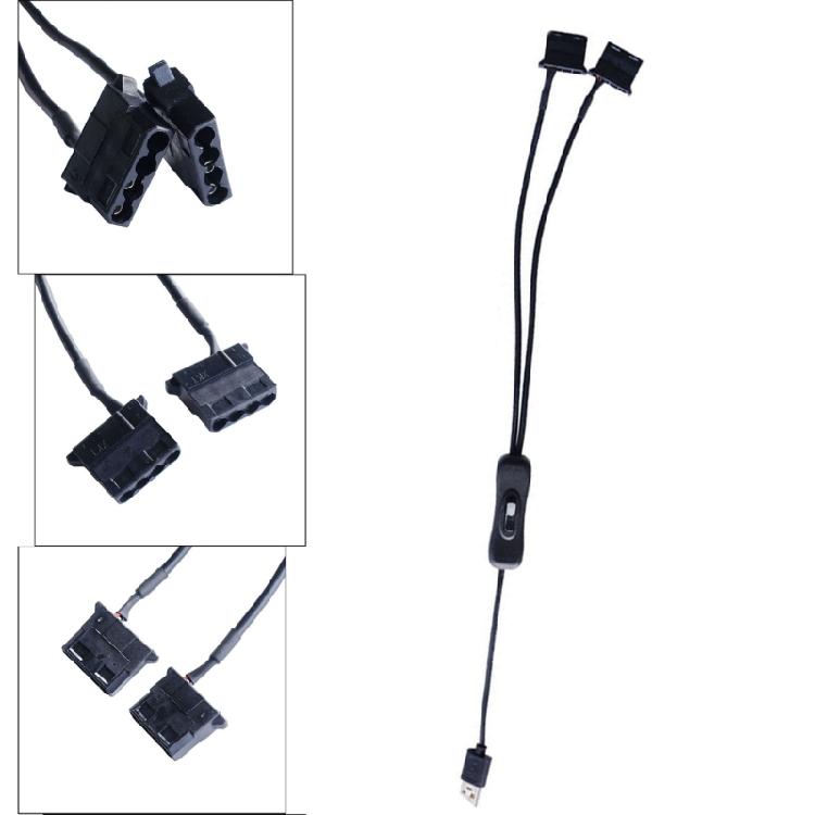 USB To 4Pin Fan Power Conversion Cable Ensures Full Speed And Brightness With 12V Output