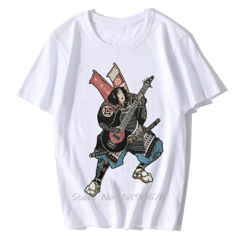 Heavy Bushido Unisex T Shirt Samurai Guitar Rock Bass Metal Music Funny Japan Player Novelty Tees O Neck Tshirts New Arrival Tops