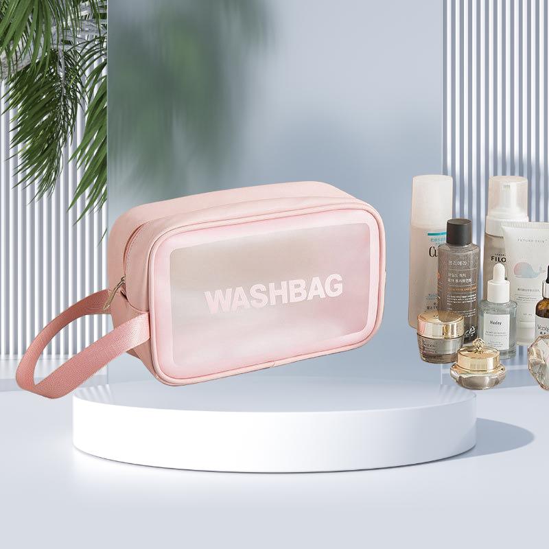 Clear Frosting Fashionable Large Capacity Makeup Pouch Portable Storage Travel