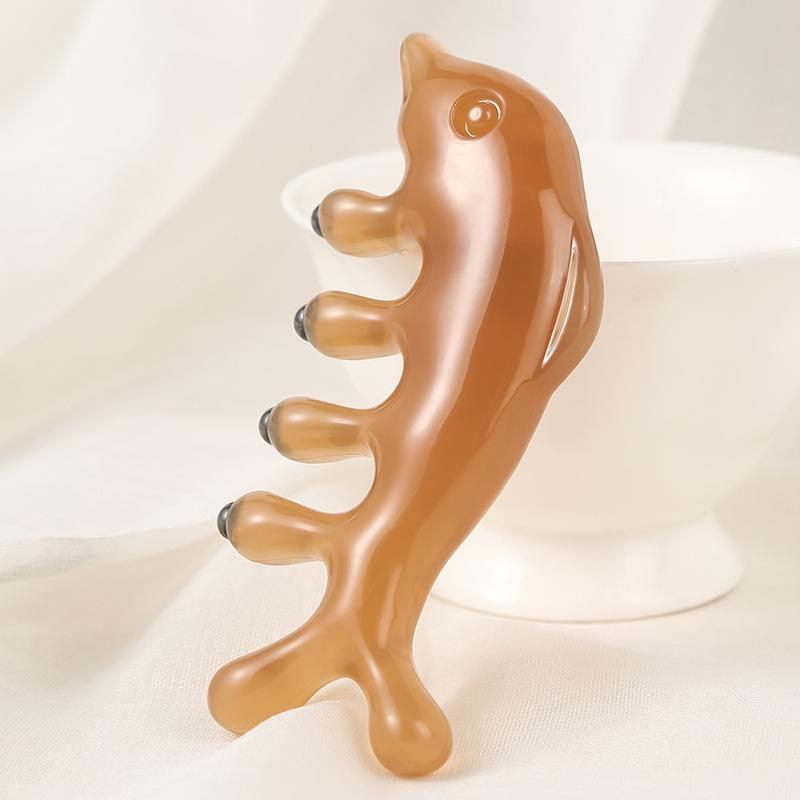 Magnetic Therapy Dolphin Massage Comb Head Massager Meridian Scraping Scalp Massage Spa Body Home Health Therapy Tool