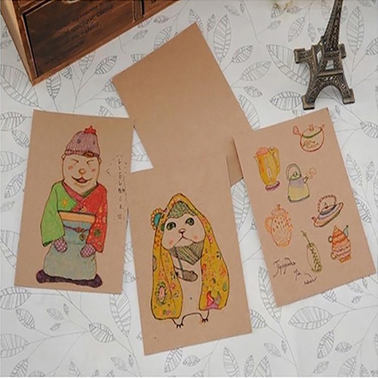 Thick Cowhide Cardboard DIY Blank Postcards & Bookmarks for Doodle Painting