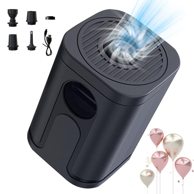 Bomba de Ar Recarregável Soprador de Balões Elétrico Inflador de Pneus Infláveis Mini Bomba de Sucção de Ar para Sacos de Armazenamento a Vácuo Com 5 Bicos