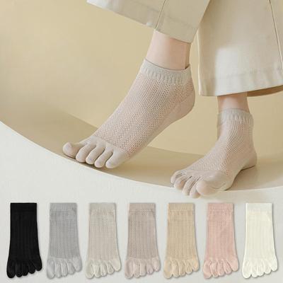 Five-fingered Women's Short Socks Summer Thin Pure Cotton Mesh Breathable Low-top Shallow-mouthed Women's Split-toe Five-toe Boat Socks