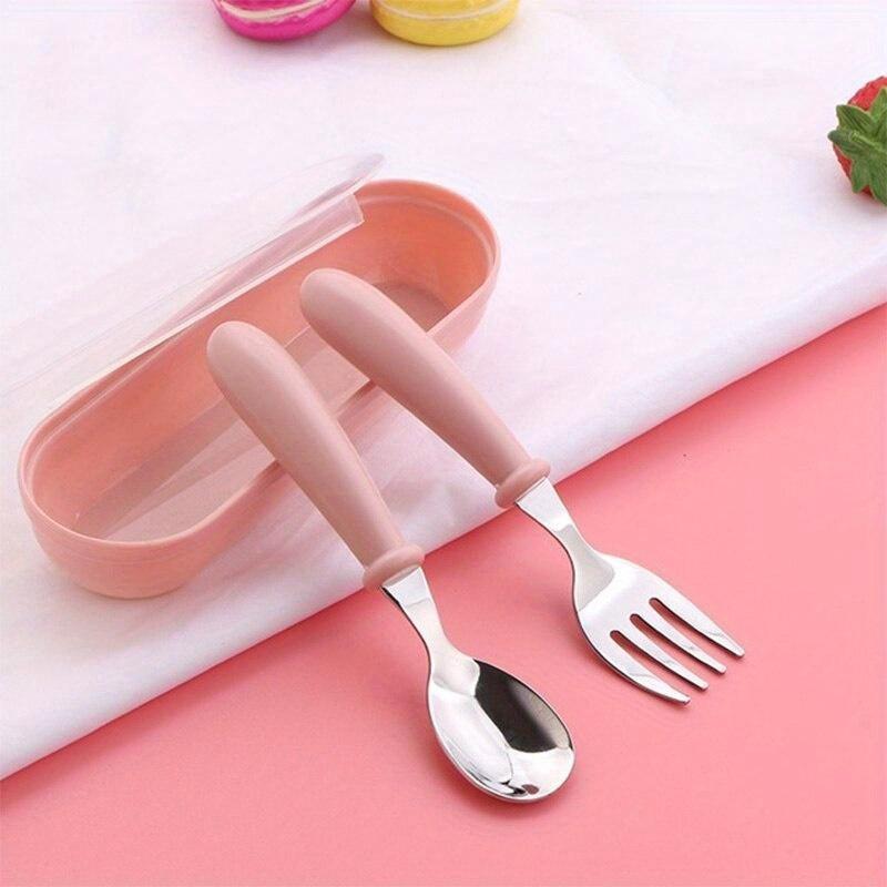 3pcs Spoon Fork Box Cutlery Portable Spoon Cutlery Set, Cute Cutlery Set, Suitable for Daily Commuting Use