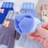 Five-finger Winter Boys' Korean Style Warm Split-fingered Student Outdoor Cycling Cold-proof Velvet Knitted Full-finger
