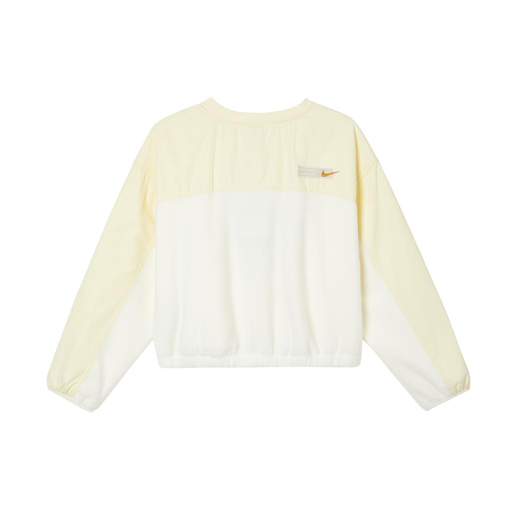Nike Sweatshirts Women's White Crew Neck Moderate Nipped In Waist FB8685-133