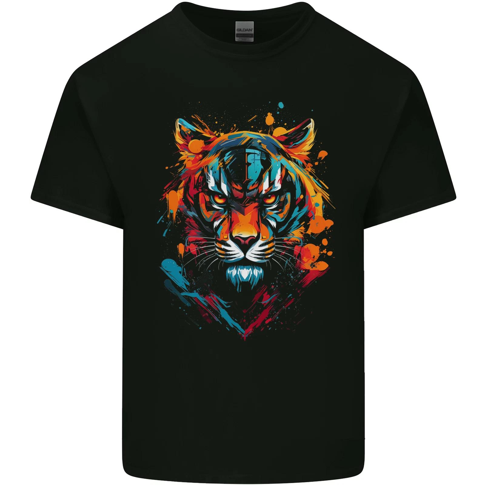 Grafitti Tiger Kids T-Shirt Childrens 2XL