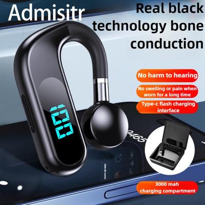 The New Bluetooth Headset Bone Conduction Single Ear Hanging Ear Does Not Enter The Ear Business Sports Digital Display Belt