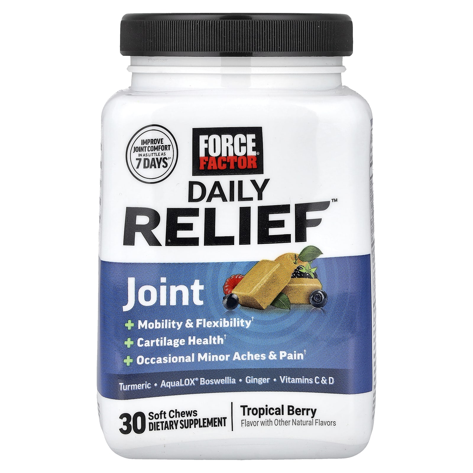 

Force Factor, Daily Relief™, Joint, Tropical Berry, Soft Chews, 30 Chews