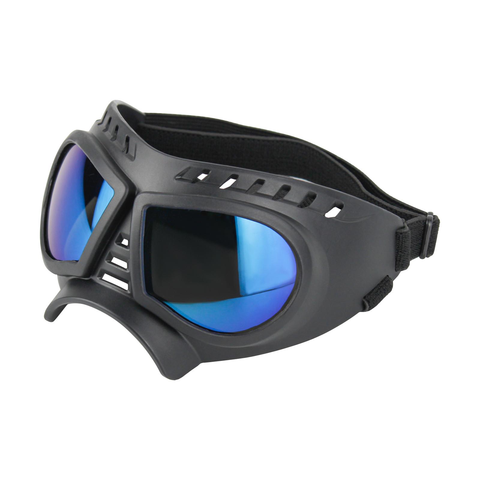 

Очки для собак для крупных собак, широкая морда, мягкая оправа, солнцезащитные очки для собак средних и крупных пород, летние очки для вождения собак, зимние очки для снега, регулируемые One Size синий