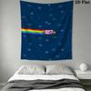 Nyan Cat Wandteppich Ästhetischer Wandbehang Gedruckter Stoffdecke Dekorative Wandteppiche für Schlafzimmer Wohnzimmer Heimdekoration