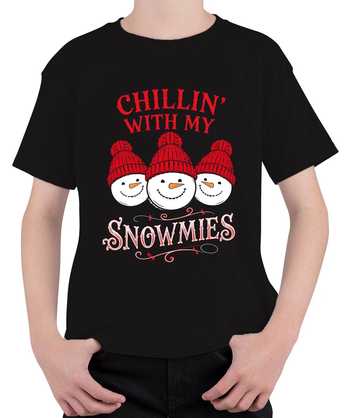 Chillin With My Snowmies Weihnachten Schneemann Winter Lustig Unisex Kinder T-S XS