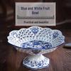 Jingdezhen Keramický modrobílý ovocný talíř