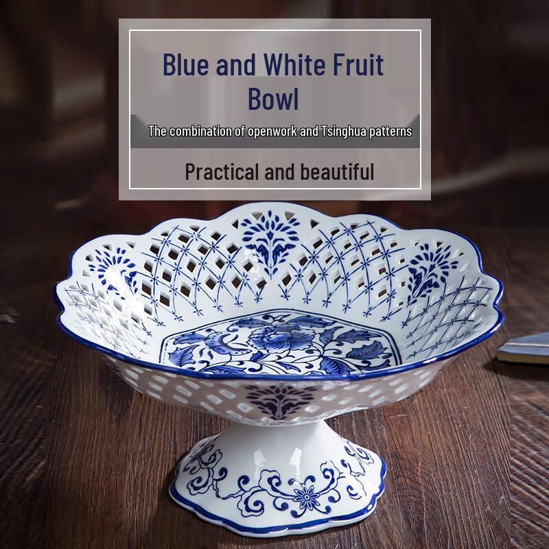 Jingdezhen Keramický modrobílý ovocný talíř