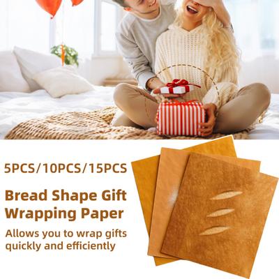 Bread Shape Gift Wrapping Paper Kraft Paper Rustic Bread Designs Oil-Resistant Tear-Resistant Kitchen Supplies for DIY Party