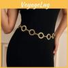 Geometric Metal Waist Chain For Women With Engraved Design For Chic Office Looks